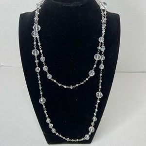 Lauren Ralph Lauren Crystal and silver double necklace